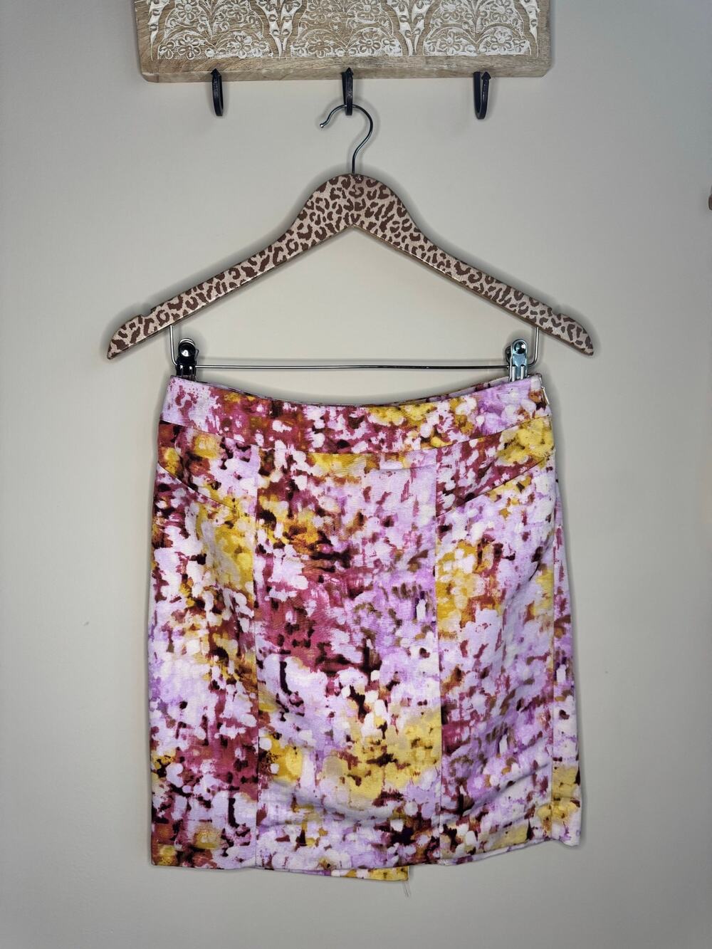 Ann Taylor Loft Watercolor Floral Pencil Skirt sz 0P